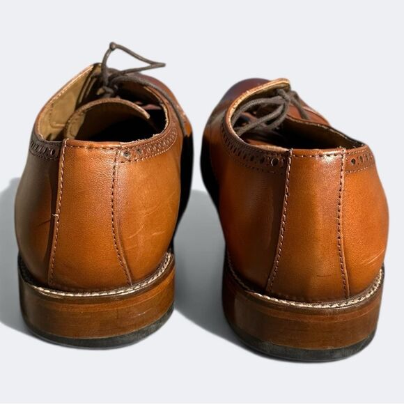 Alan Payne Cambridge Leather Oxford Shoes Brown Cap Toe Size 9 Classic Preppy